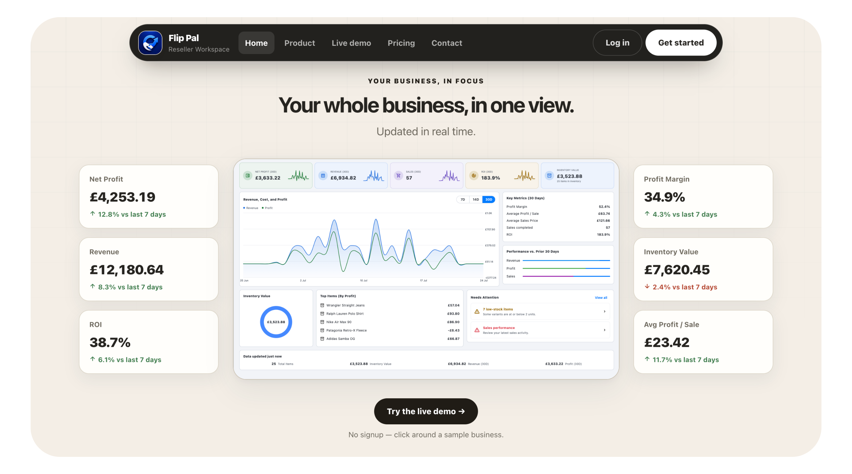 Flip Pal business dashboard website